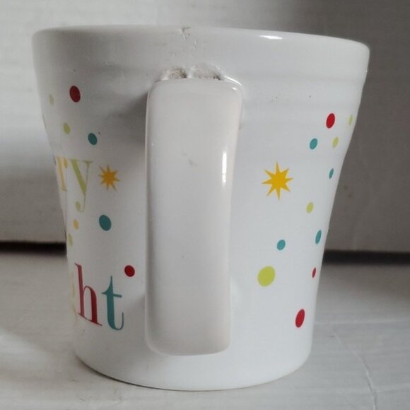 FIESTAWARE FIESTA CERAMIC WHITE TAPERED MUG CUP MERRY AND BRIGHT HOLIDAY 15 FLOZ - Picture 7 of 16